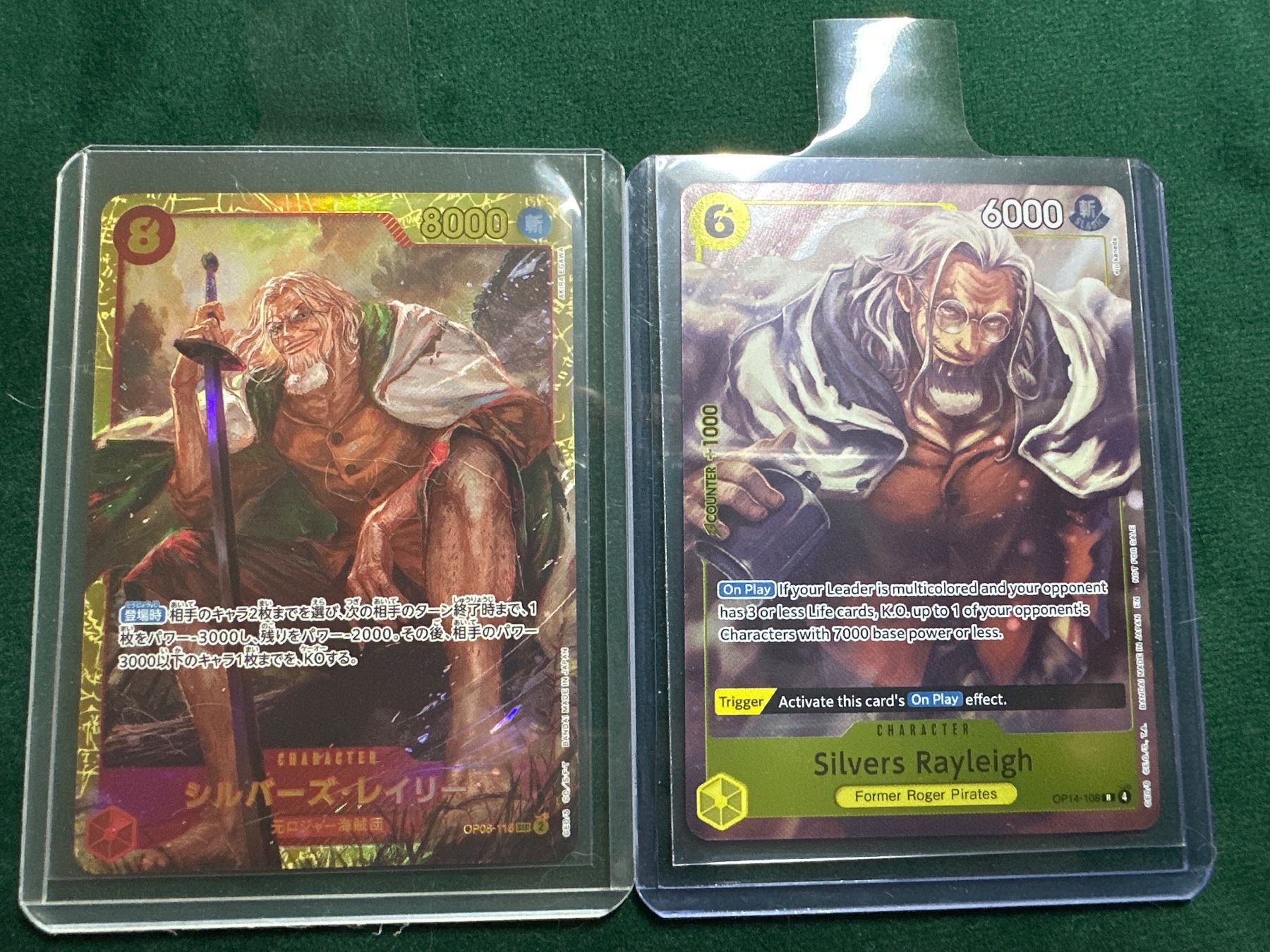 Bandai Carte collezionabili: One Piece Silv. Rayleigh 2karten PRB02 jp + op14 En – Nuovo (secondo la descrizione) da Dietikon venduto da lor_jn7j