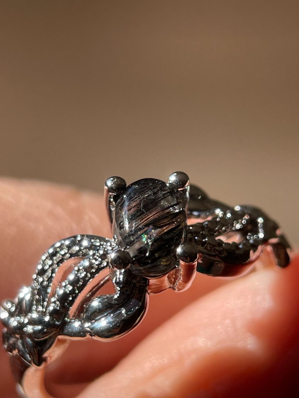 Anelli: 100 % echter schwarzer Rutilquarz-Ring – Edelsteinring. – Nuovo e nell'imballaggio originale da Schiers venduto da sisikristall 4