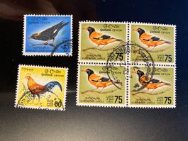 Ceylon / Sri Lanka 1973 Lot Vögel gestempelt