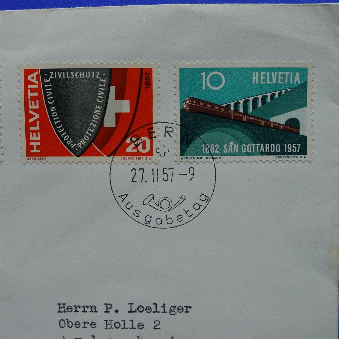 Alle Briefmarken: FDC 1957 Ausgabetag deutsch – Gebraucht aus Ebikon von SilvioFreund 2