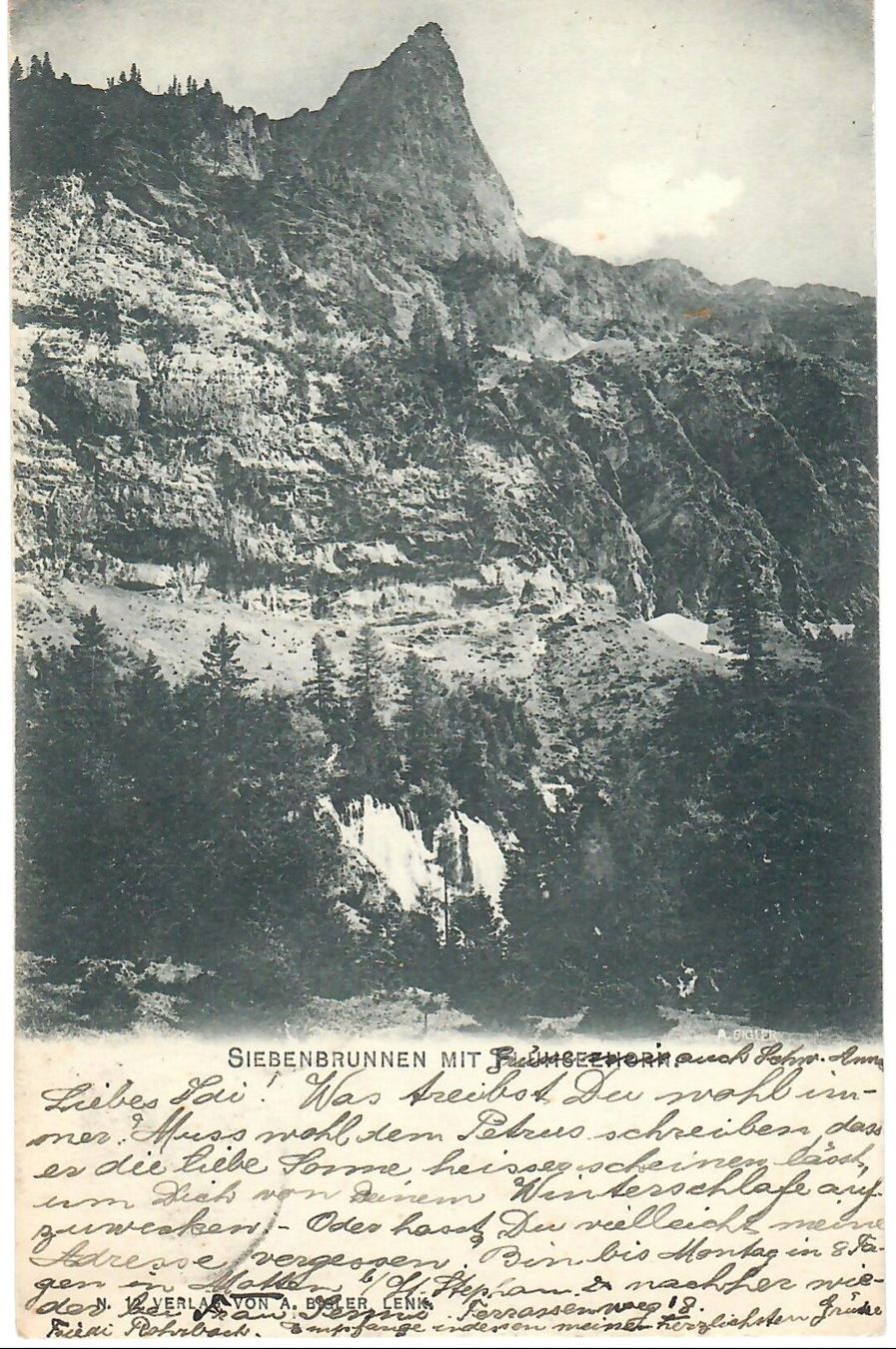 Cartoline postali: Lenk - Siebenbrunnen mit Flueseeeli – Usato da Zweisimmen venduto da jakobsweg
