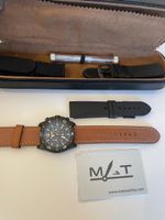 M&T Chronograph Armbanduhr schwarz Lederarmband