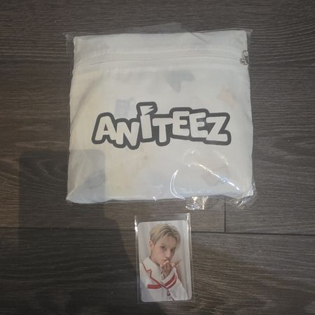 ateez aniteez carry-on-bag with wooyoung photocard