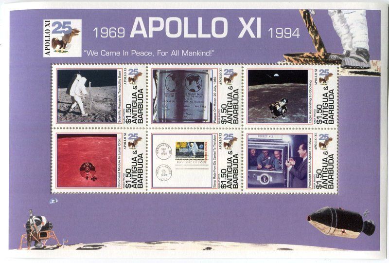 Tous les timbres: Block "Apollo 11". Antigua und Barbuda. – Neuf avec emballage d'origine à Basel par Butsch5