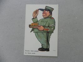 CH Humor Motiv Karte Miltär Rueblikarte Bären Katzen ca.1940
