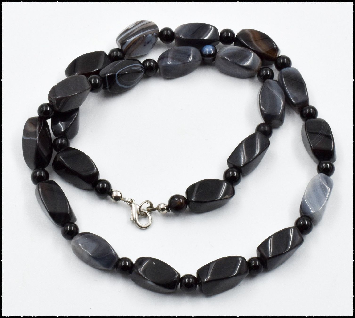 Catenine: Schwarze Achat Kette ca. 52cm – Nuovo e nell'imballaggio originale da Oberglatt ZH venduto da Goldfee1 3