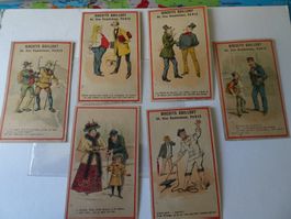 Sammlung antike Guillout Kekssammelkarten Paris 6 Stücke