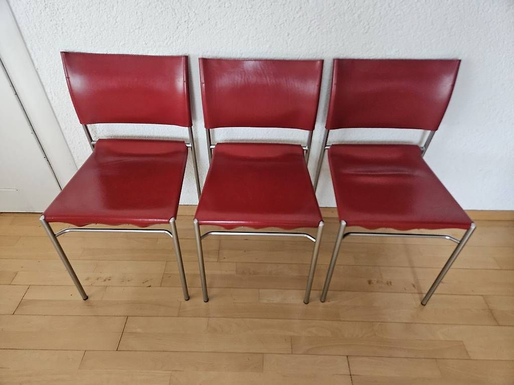 Sedie: 8 Designerstühle LIMELIGHT  Kernleder rot – Usato da Fällanden venduto da althausb