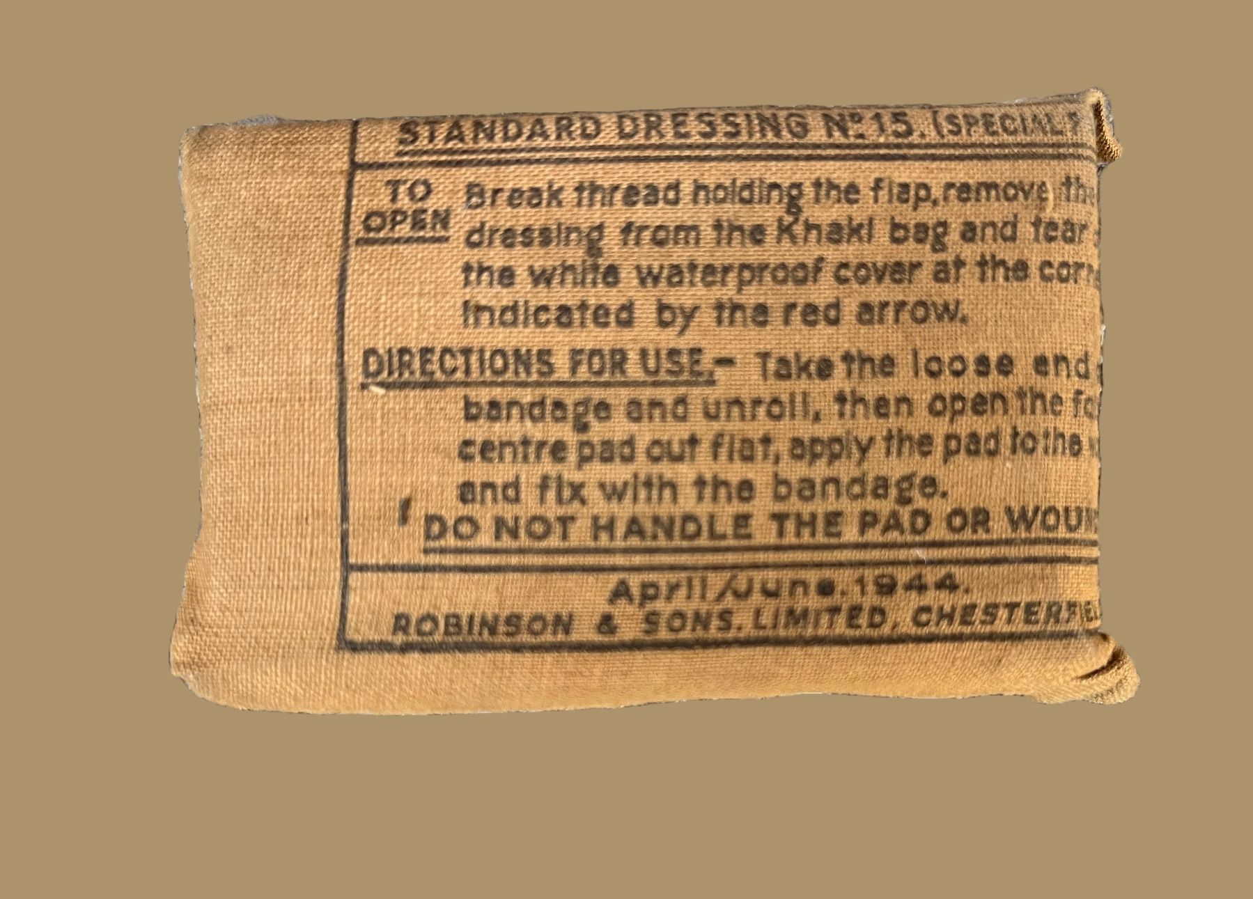 Dekobänder: Pansement Standard Dressing no15 GB 1944 WW2 – Gebraucht aus Bellevue von Belafer