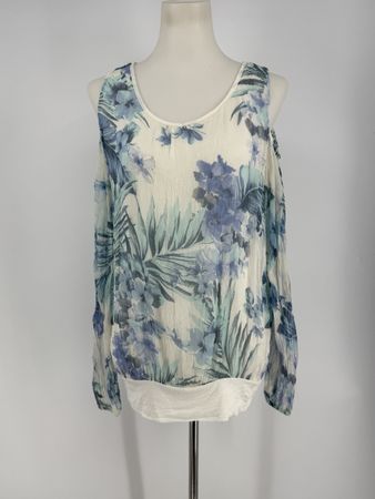 Top mit Blumenprint Gr. L schulterfrei von iSILK
