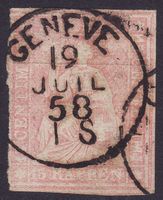 ZNr. 24D, SH-Nr. 24B3 (Strubel) gest. GENEVE, sign. Hermann