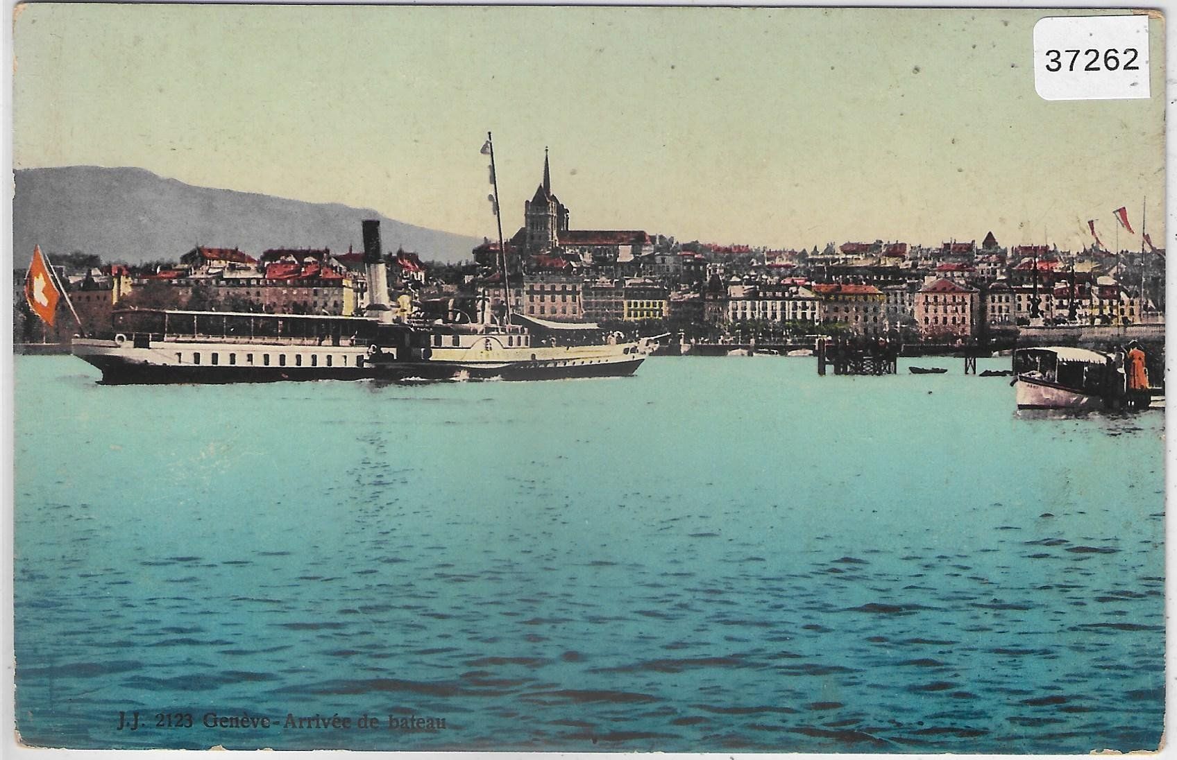 Ansichtskarten: Geneve - Arrivee de bateau "Leman" Dampfschiff- Litho – Gebraucht aus Ettingen von Kartenplanet