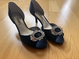 Pumps Nina New York dunkelblau mit Schmuckstein Grösse 39