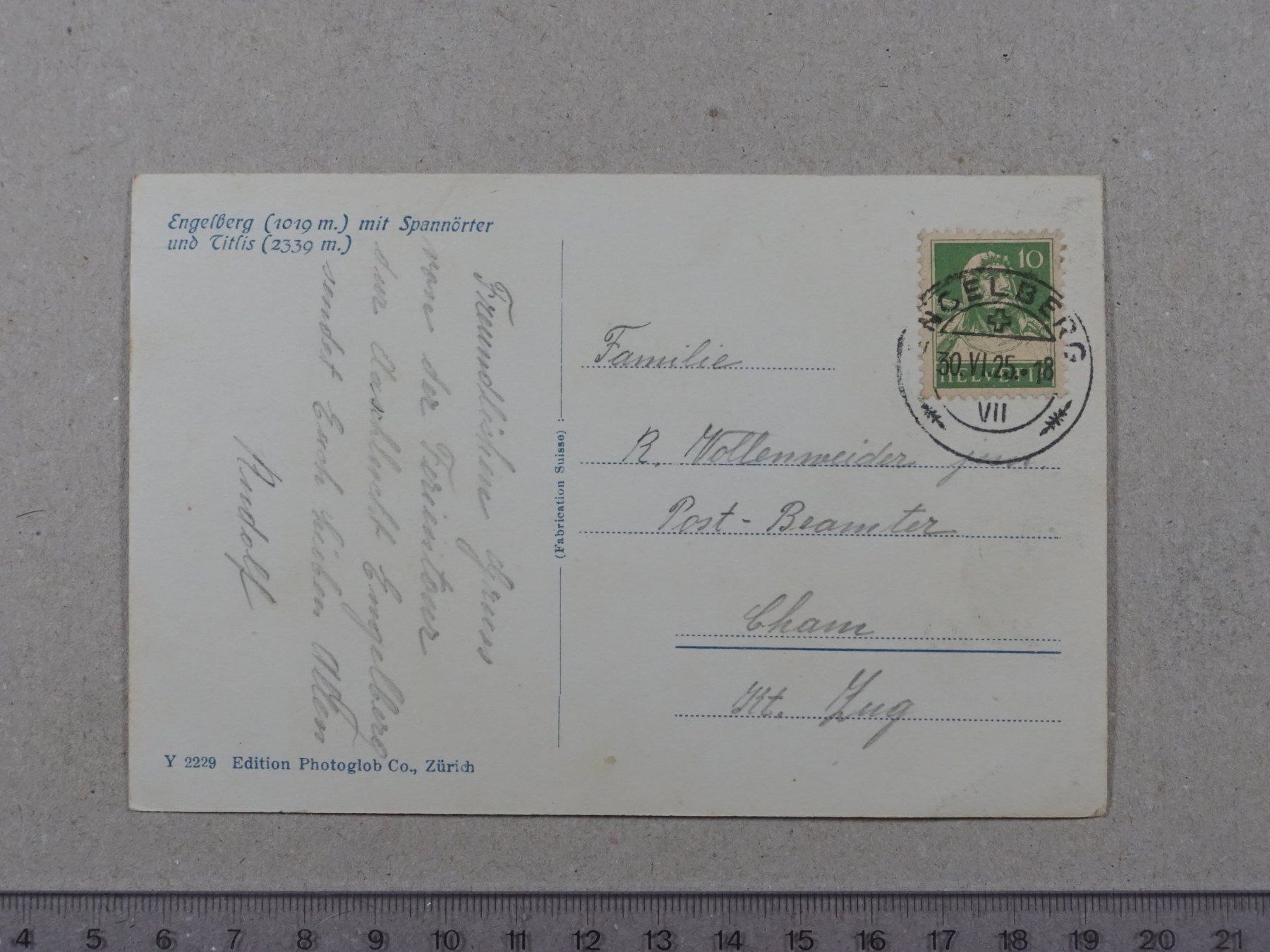 Cartes postales: Engelberg, Spannörter, 1925 – D'occasion à Lenzburg par fh1 1