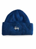 Stussy Beanie Mütze blau mit Logo Stick guter Zustand