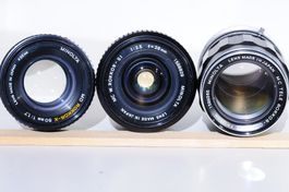 3 Minolta Objektive MC, MD Rokkor top Zustand
