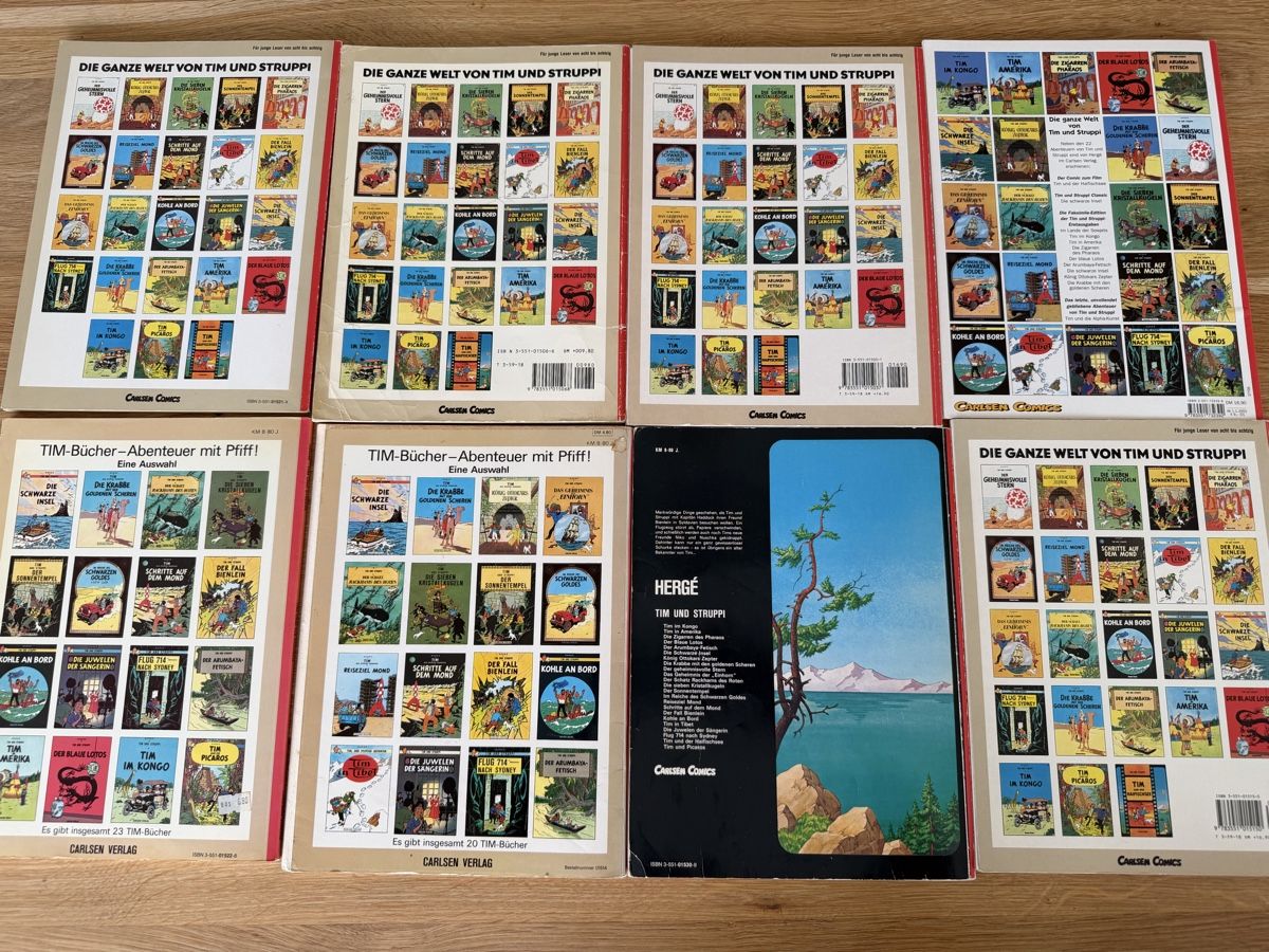 Fumetti: 8 Tim und Struppi Comics Hergé Carlsen – Usato da Zürich venduto da MrMoet88 1