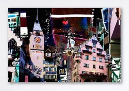 Zug City Pop Art Kunst Kolin Ochsen Bild Night Zytturm Urban