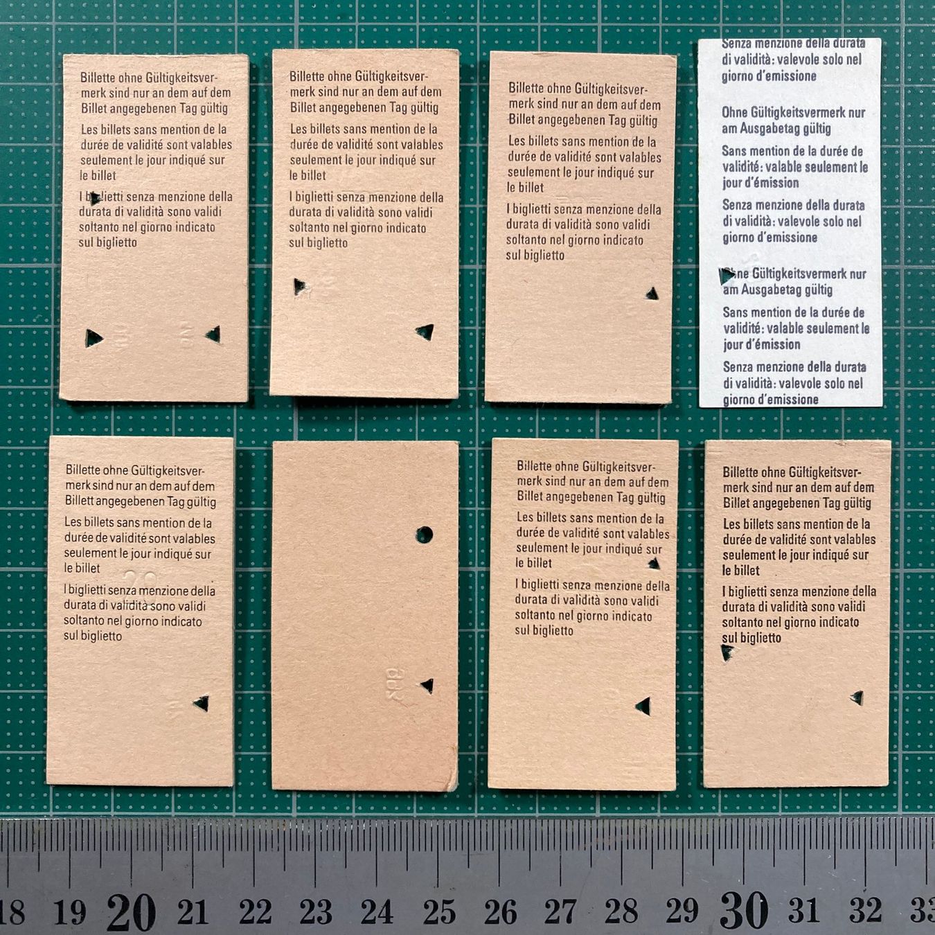 Tickets: Eglisau, 8 alte Bahn Billette, 1983, SBB – Gebraucht aus Lenzburg von fh1 1