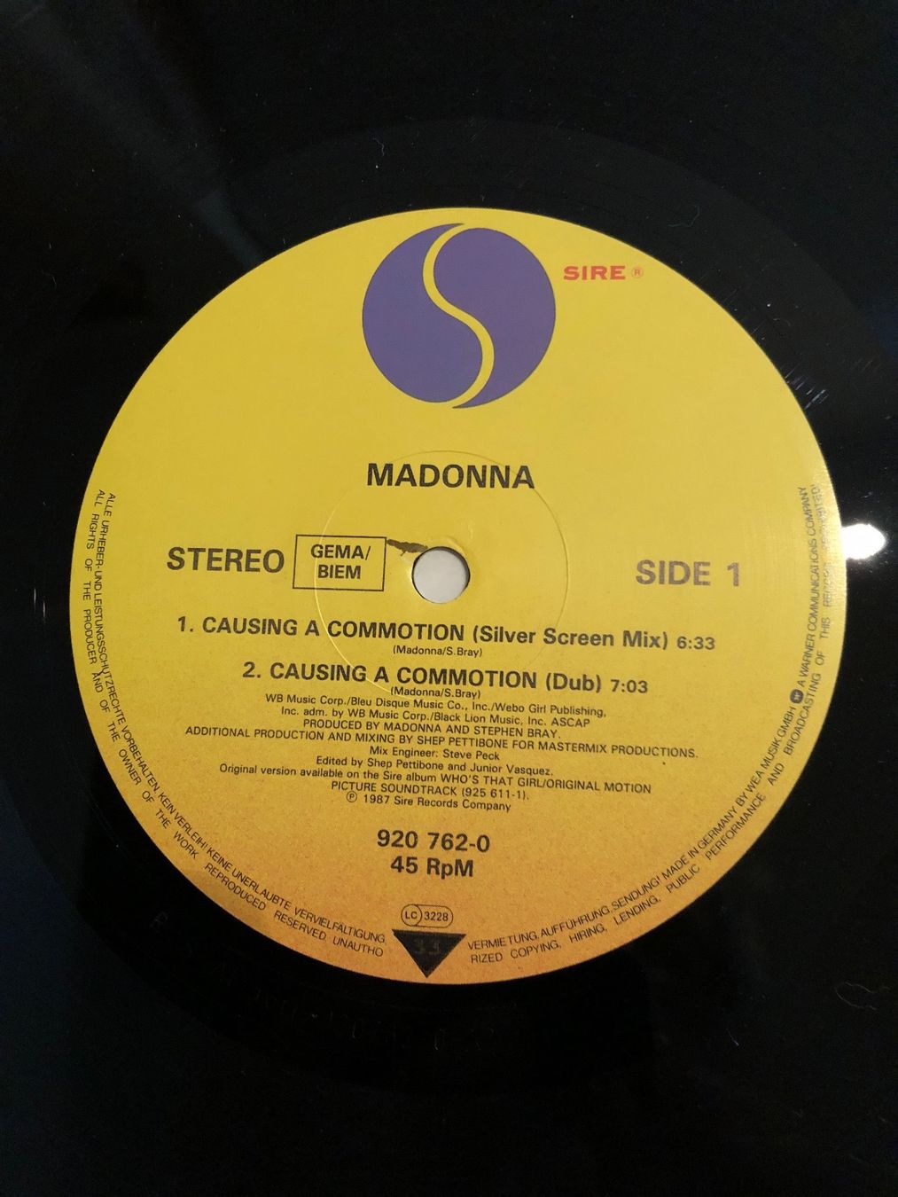 Dischi in vinile: Madonna. 12“Maxi. Causing A Commation – Usato da Faulensee venduto da Mizuno06 2