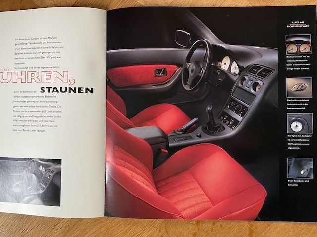 MG Dokumente: MG MGF Prospekt Grossformat deutsch CH Brochure ca 1995 1996 – Gebraucht aus Langenthal von Andreasdavidk 8