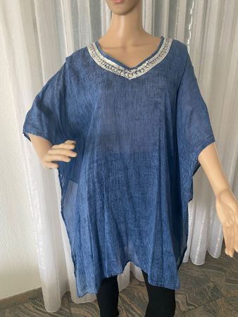 RARITÄT-stilvolle und edle Bluse von PFEFFINGER, blau, 40/42
