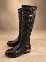 Leder Stiefel unikat schwarz