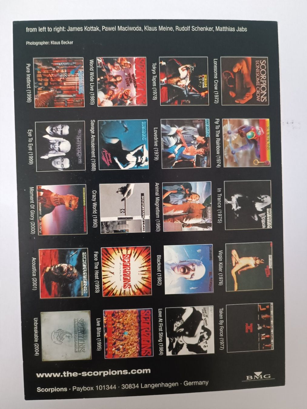 Autogramme: Scorpions - signiert Meine, Schenker & Jabs – Gebraucht aus Menziken von Artographs 1