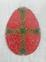 Vitrail de Pâques/ Artisanal / H. 26,5 cm L. 19 cm.