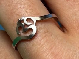 Edelstahlring silbernes OM (Yogaring)