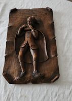 Holz Relief Panflötenspieler Wandbild, Handarbeit, Top