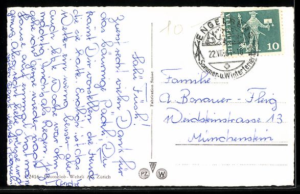 Cartes postales: AK Engelberg, Mit Scheideggstock, 1961 – D'occasion à Berlin par bartko-reher 1