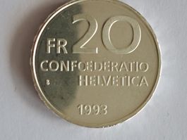 20 Fr. Gedenkmünze 1993 Paracelsus  Stempelglanz