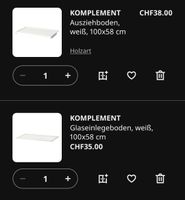 Pax Komplement für 1m Breite inkl. Kleiderstangen