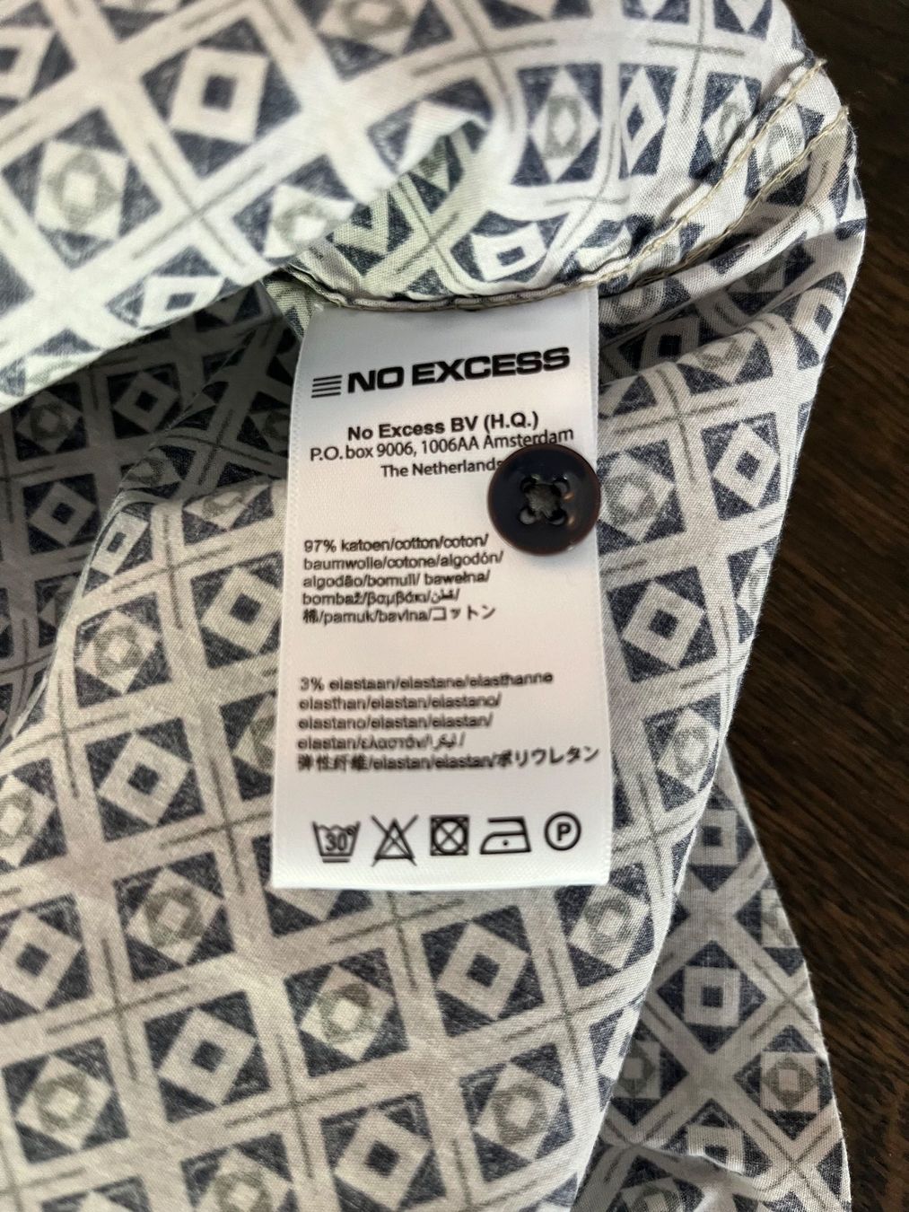 Camicie: NO EXCESS Herrenhemd Langarm  beige gemustert – Usato da Birrwil venduto da Bruce1968 3