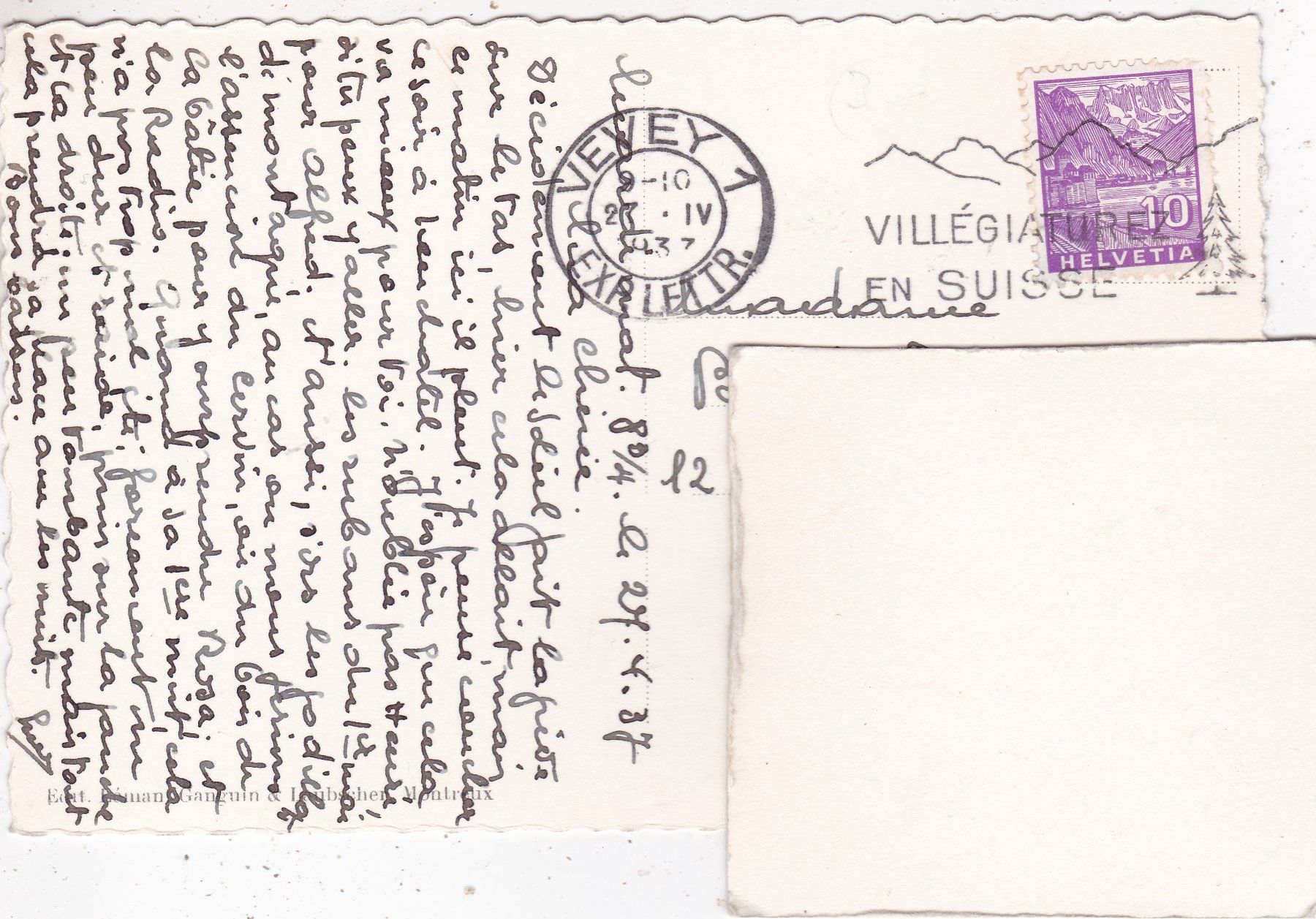 Cartoline postali: Vevey 1937 – Usato da Herisau venduto da Lisegrat2008 1