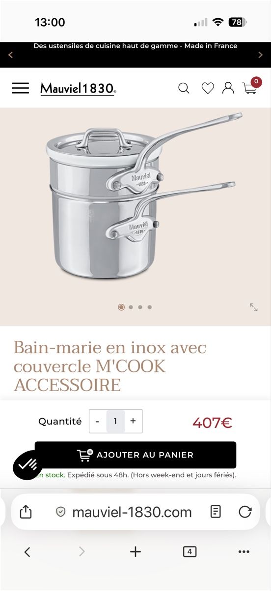 Töpfe: Original Mauviel 1830 Bain-Marie – Gebraucht aus Rodersdorf von BRIGIT06 1