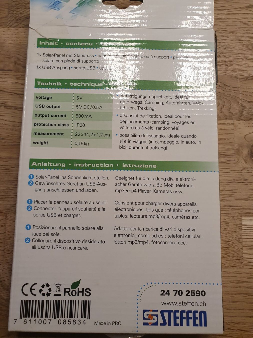 Dispositivi a energia solare: Solar-Panel für Elektronische Geräte – Nuovo e nell'imballaggio originale da Thun venduto da Beas-Allerlei 1
