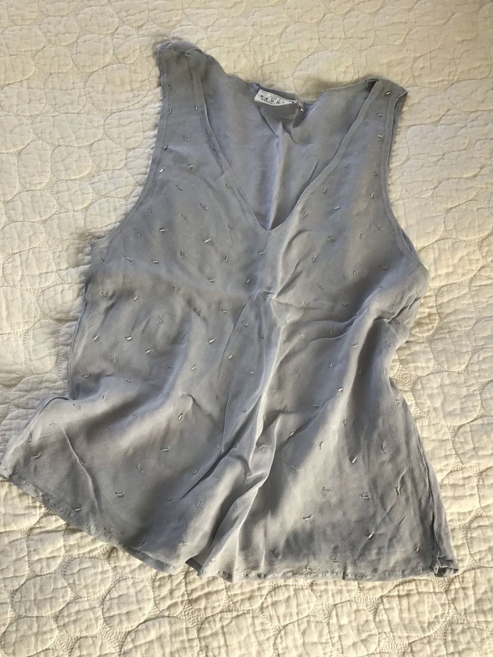 H&M Top: Hellblaues Top mit Perlen – Nuovo (secondo la descrizione) da Weggis venduto da Tupferl