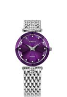 🇨🇭 Damenuhr Jowissa® Silber Lila Strass Swissmade NEU