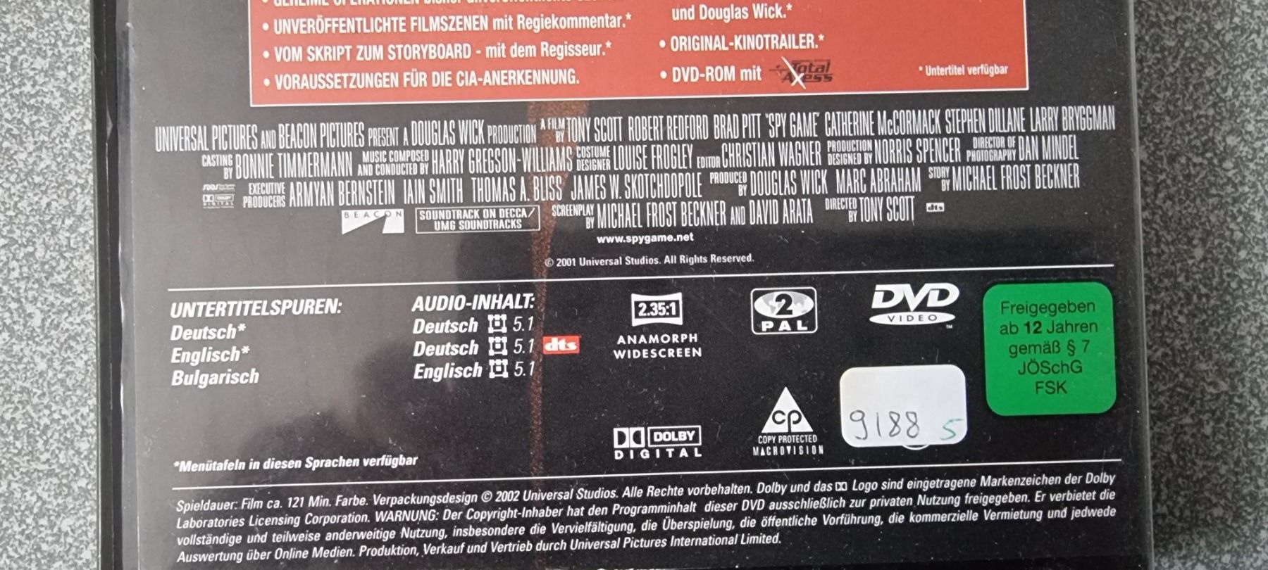 Tutti i DVDs: DVD Spy Game - Robert Redford – Usato da Oetwil am See venduto da fineli2 1