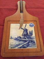 Delft Blue Käse-Schneidebrett Vintage mit Porzellanfliese