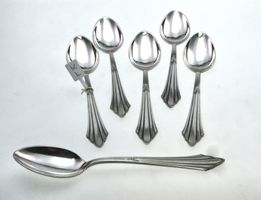 6 WMF 900 Fächer Kaffeelöffel versilbert (1A)