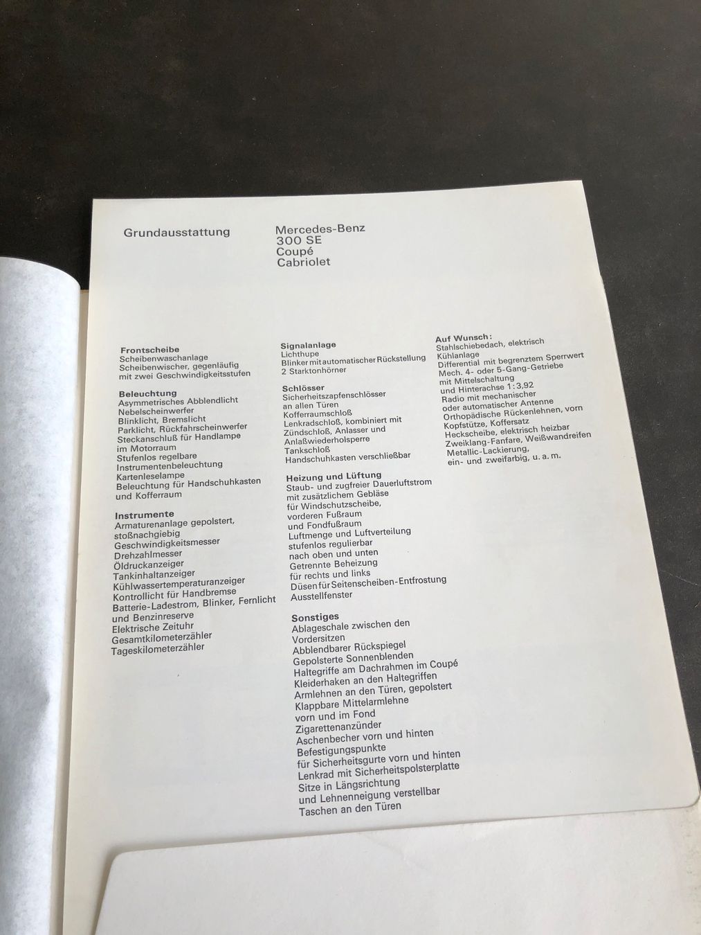 Mercedes-Benz Documenti: Prospekt Cabriolet/Coupe MB 280 SE – Usato da Weesen venduto da shiva-5 7