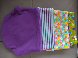 4 Wende Loop Schal Kind grün rosa violet Grösse 50