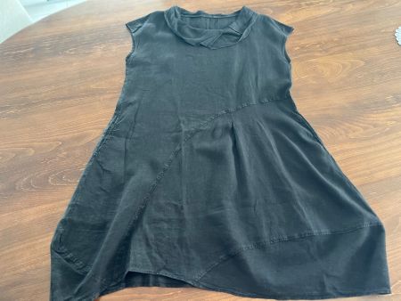 Schönes, luftiges Sommerkleid aus Leinen, schwarz, Gr. 42