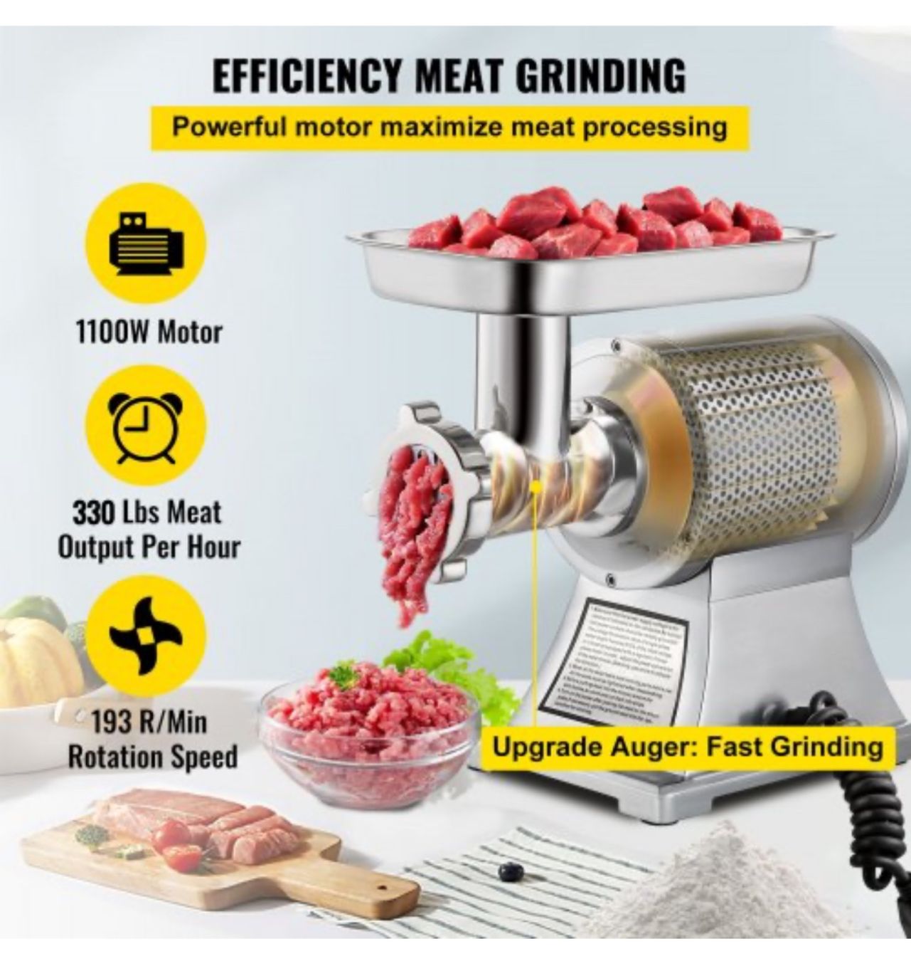 Küchengeräte: Elektrischer Fleischwolf 850 W Hackfleisch Maschine 150 kg – Neu und originalverpackt aus Amriswil von JaJa-Express 2
