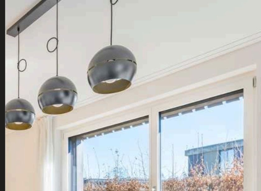 Lampadari & plafoniere: Pendelleuchte/Hängeleuchte schwarz mit goldener Innenseite – Usato da Nottwil venduto da amb2206 1