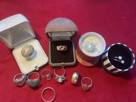 11 Silber Ring Konvolut Vintage, Edelsteine & mehr!💍💎 (56)