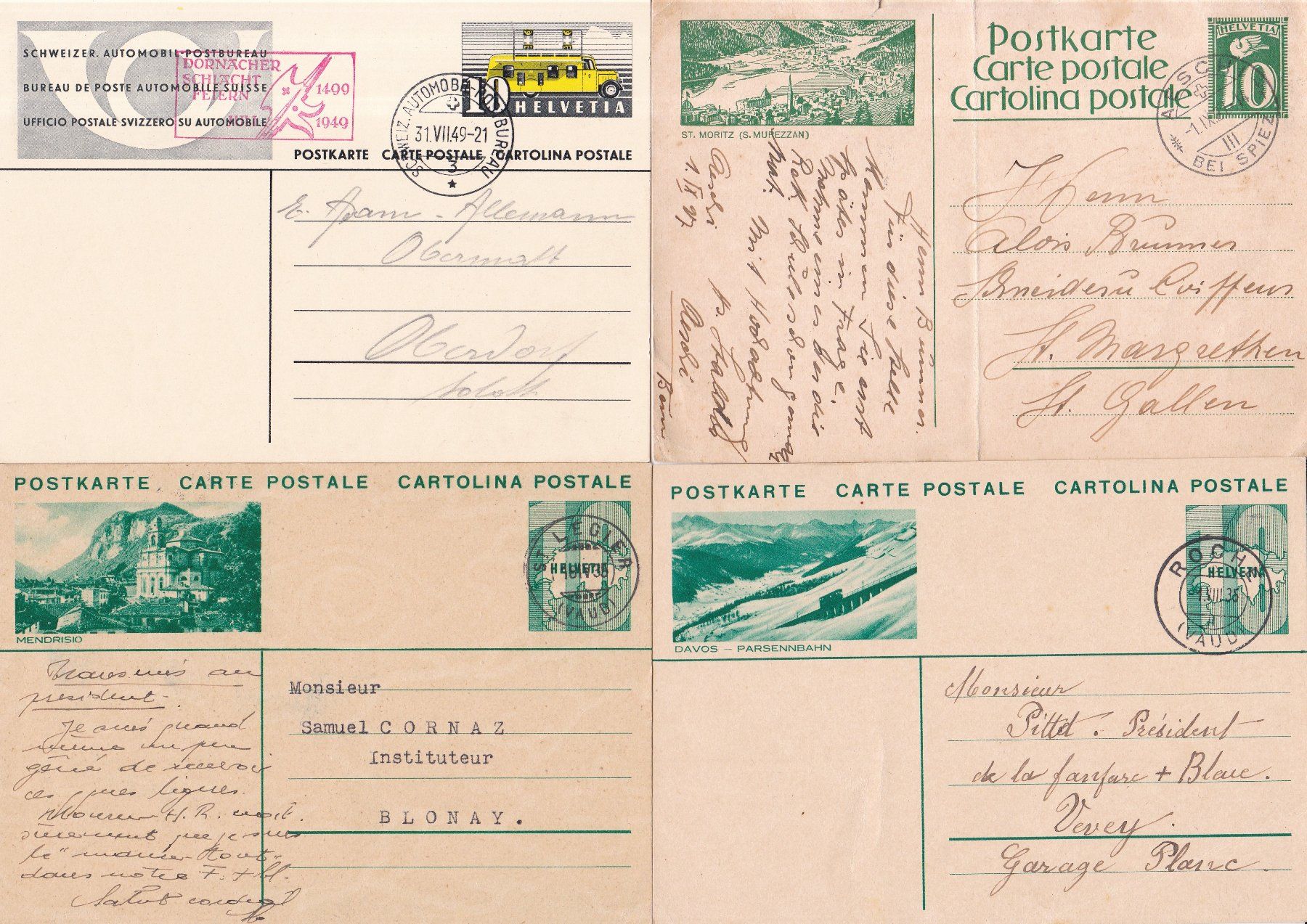 Alle Briefmarken: 40 Stk. Alte CH Postkarten, Karten – Gebraucht aus Münchwilen AG von Nesar 7